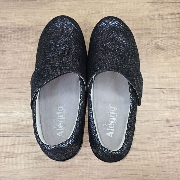 Alegria Lauryn Women's Size EU 38 US 8 Blue Metallic Leather Walking Shoes - Picture 5 of 9